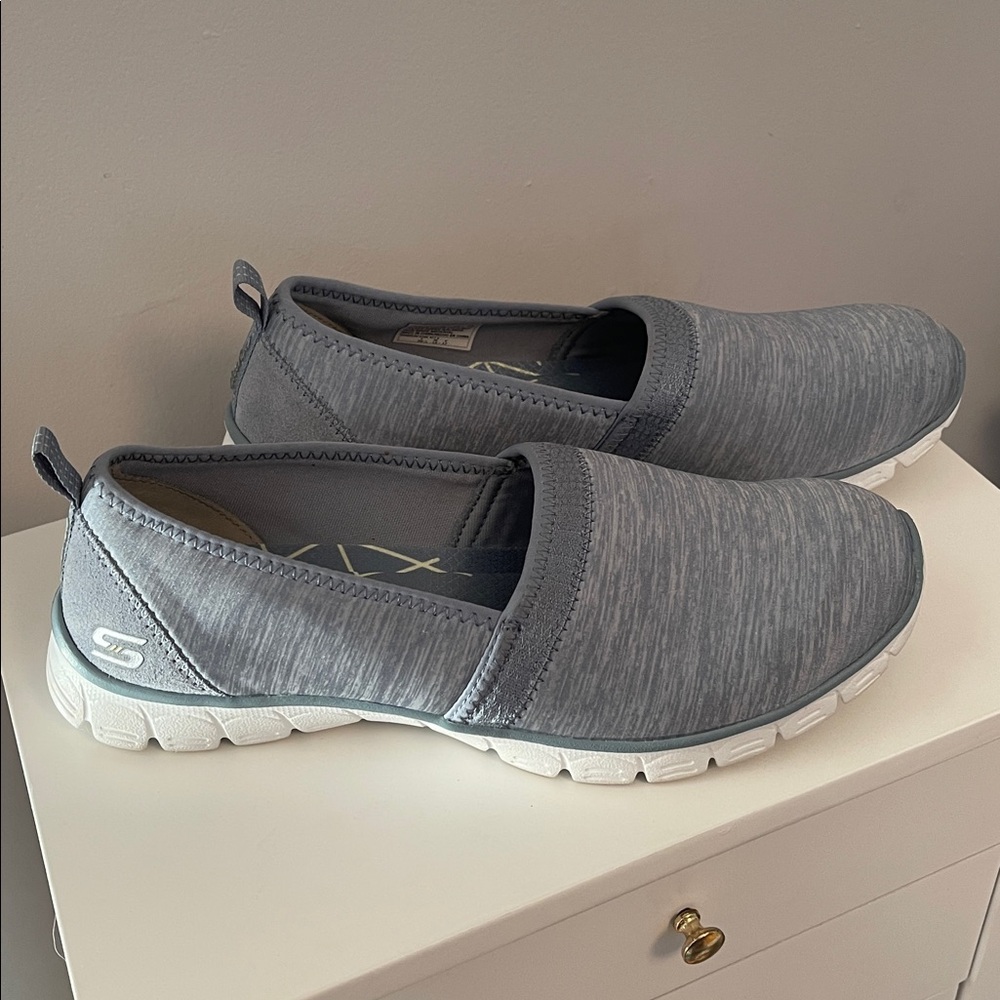 Skechers light blue Slip-On memory foam Sneakers